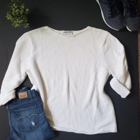 Pendleton Vintage White Knit Sweater - Picture 1 of 10